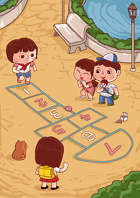 children，Jump house，floor，