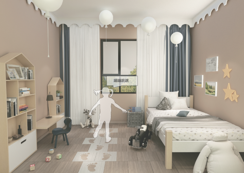 children，Jump house，floor，