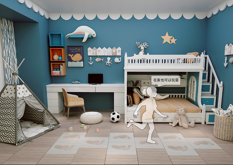 children，Jump house，floor，