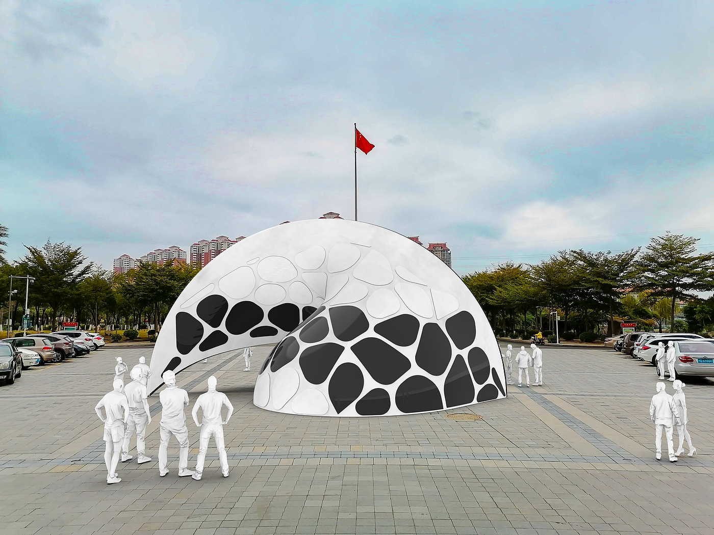 Interaction module，Installation art，interactive，Parametric design，rhinoceros，School day，
