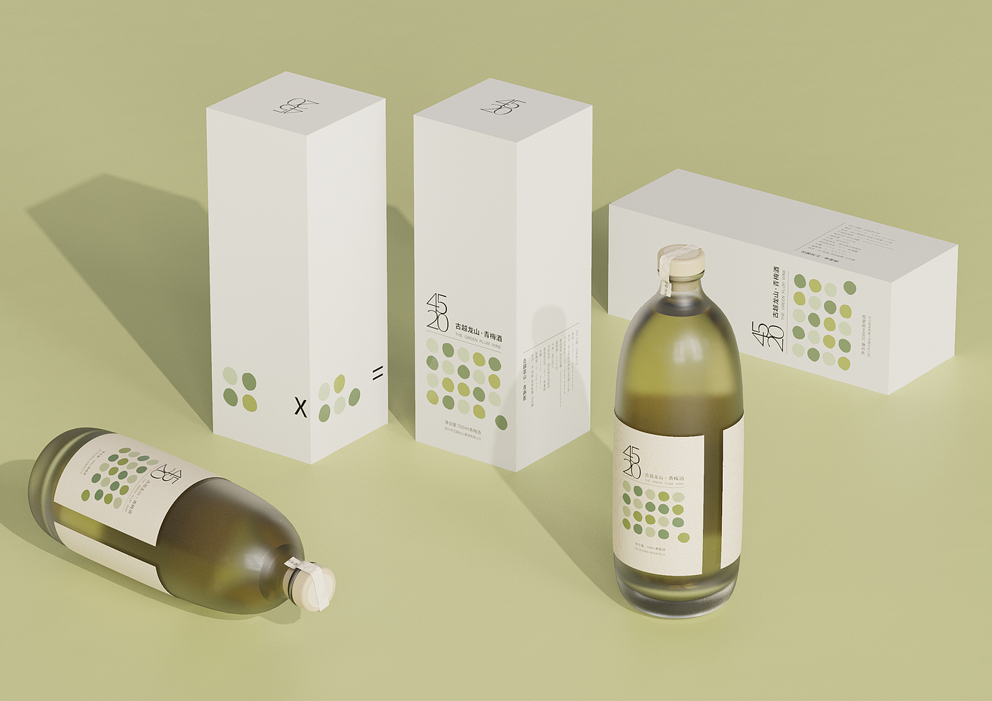 Brand remodeling，Packaging upgrade，Wine bottle design，Green plum wine，Contemporary good design award，fruit wine，