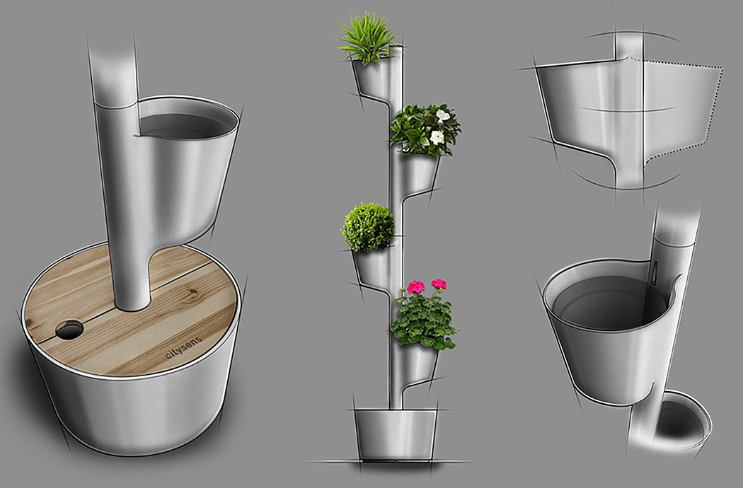 intelligence，Potted plants，Vertical design，Automatic watering，