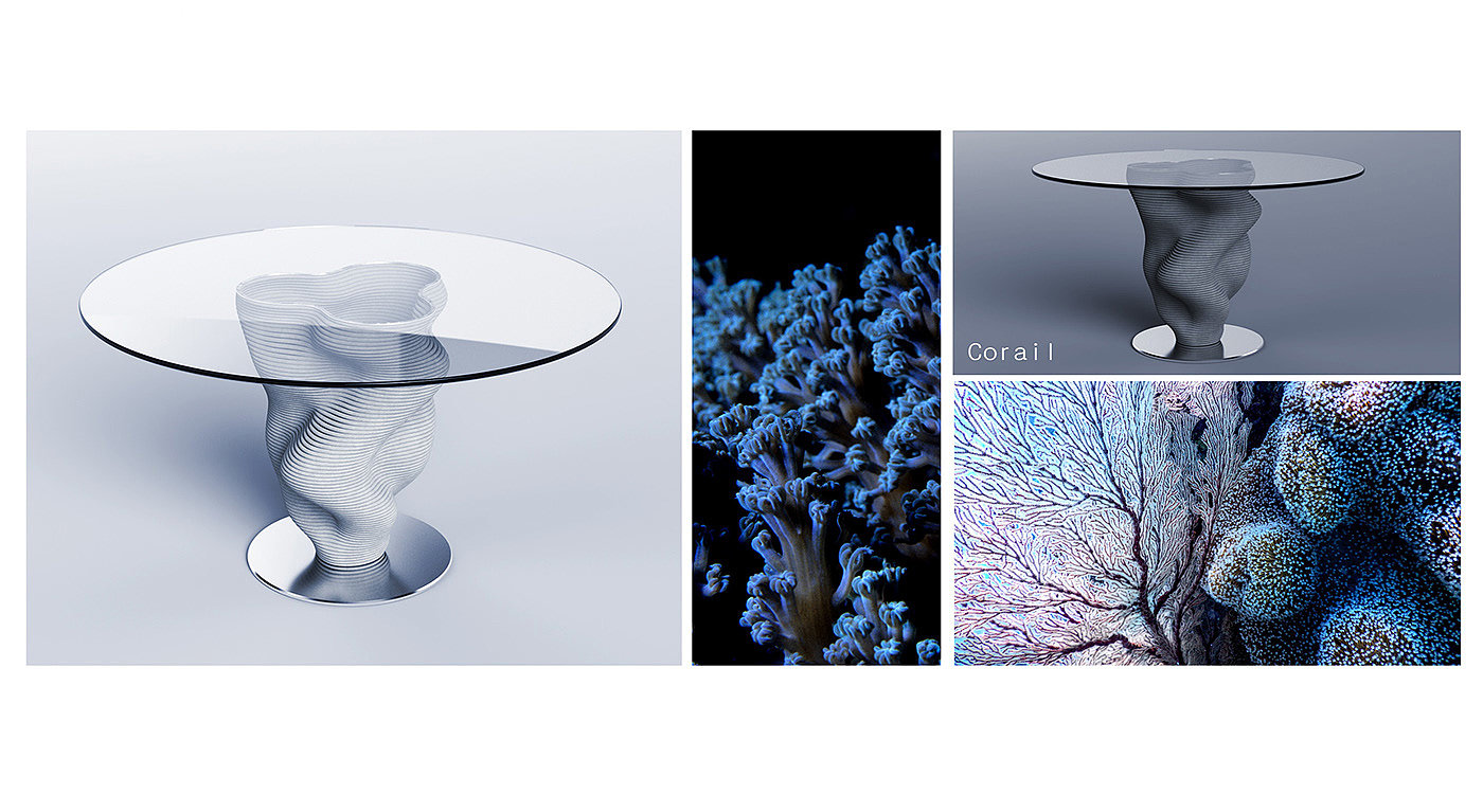 Table，furniture，Coral rock wave，3D printing，