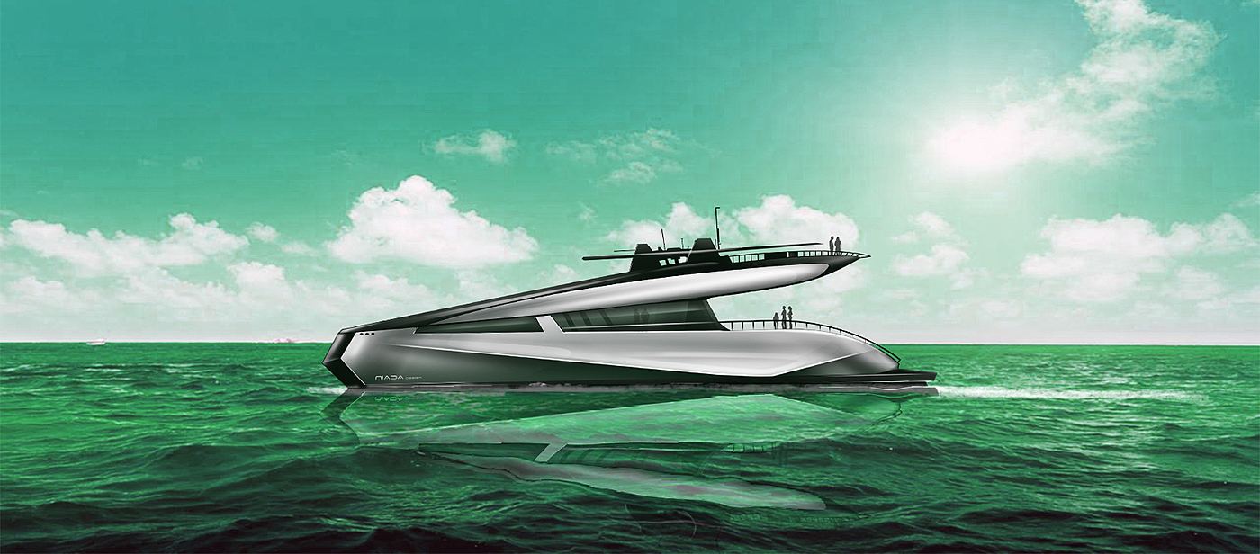 yacht，Design sketch，Hand drawn，