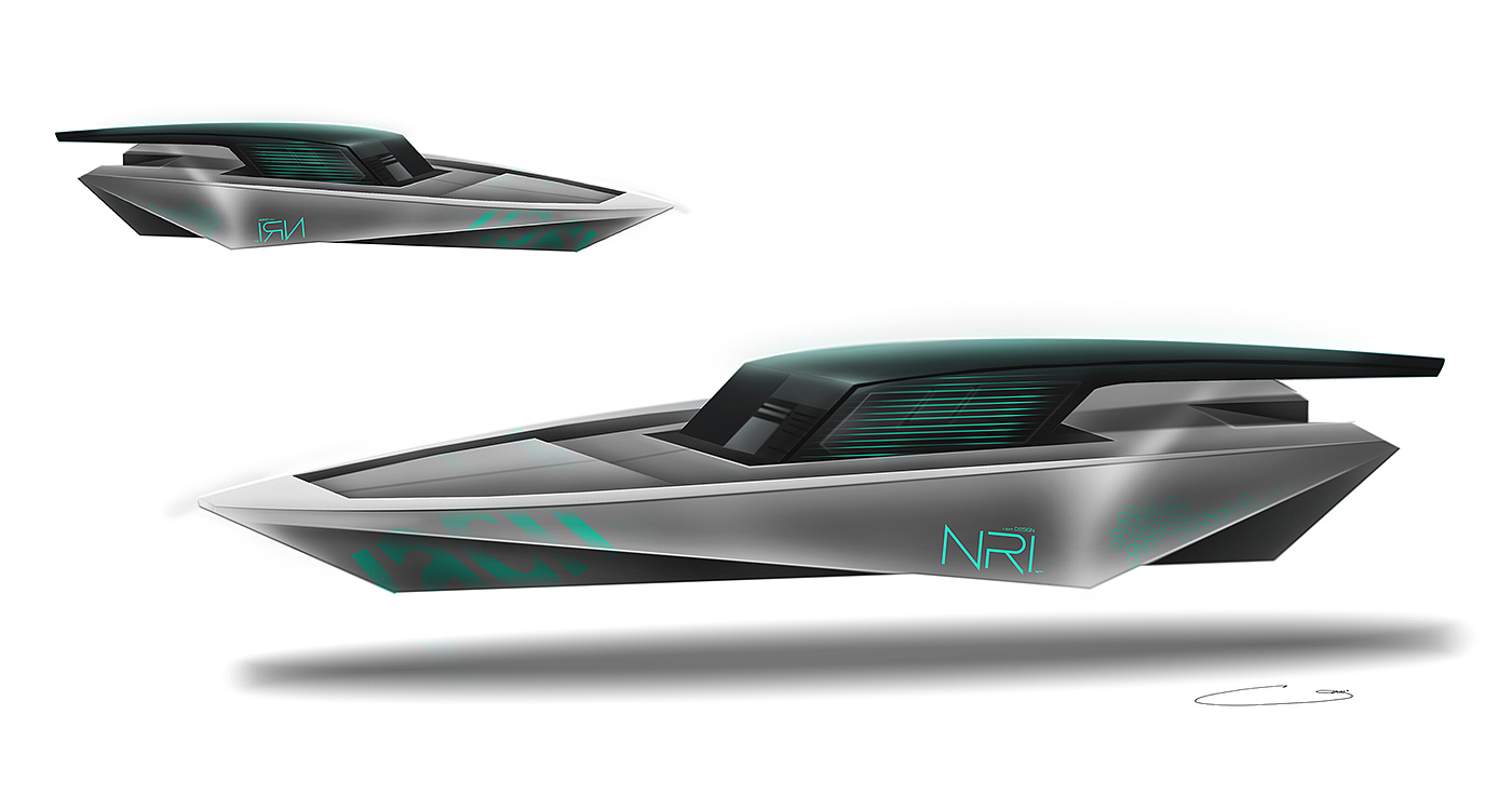 yacht，Design sketch，Hand drawn，
