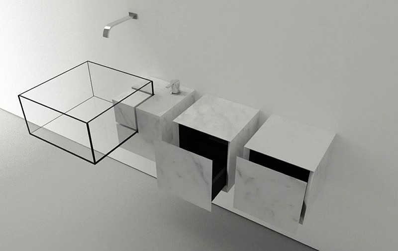 极简主义，水槽，卫浴，概念设计，透明，