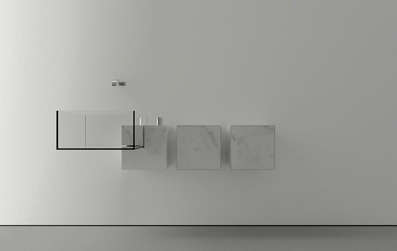 Minimalism，water tank，bathroom，conceptual design，transparent，