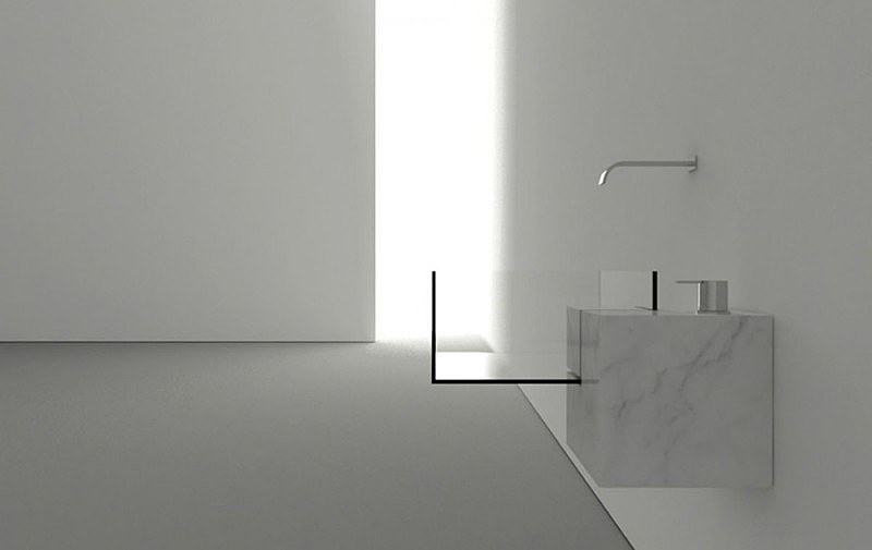极简主义，水槽，卫浴，概念设计，透明，