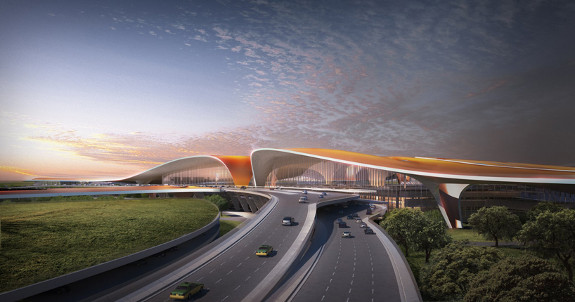 Beijing new landmark，Airport Terminal ，phoenix，Five finger corridor，