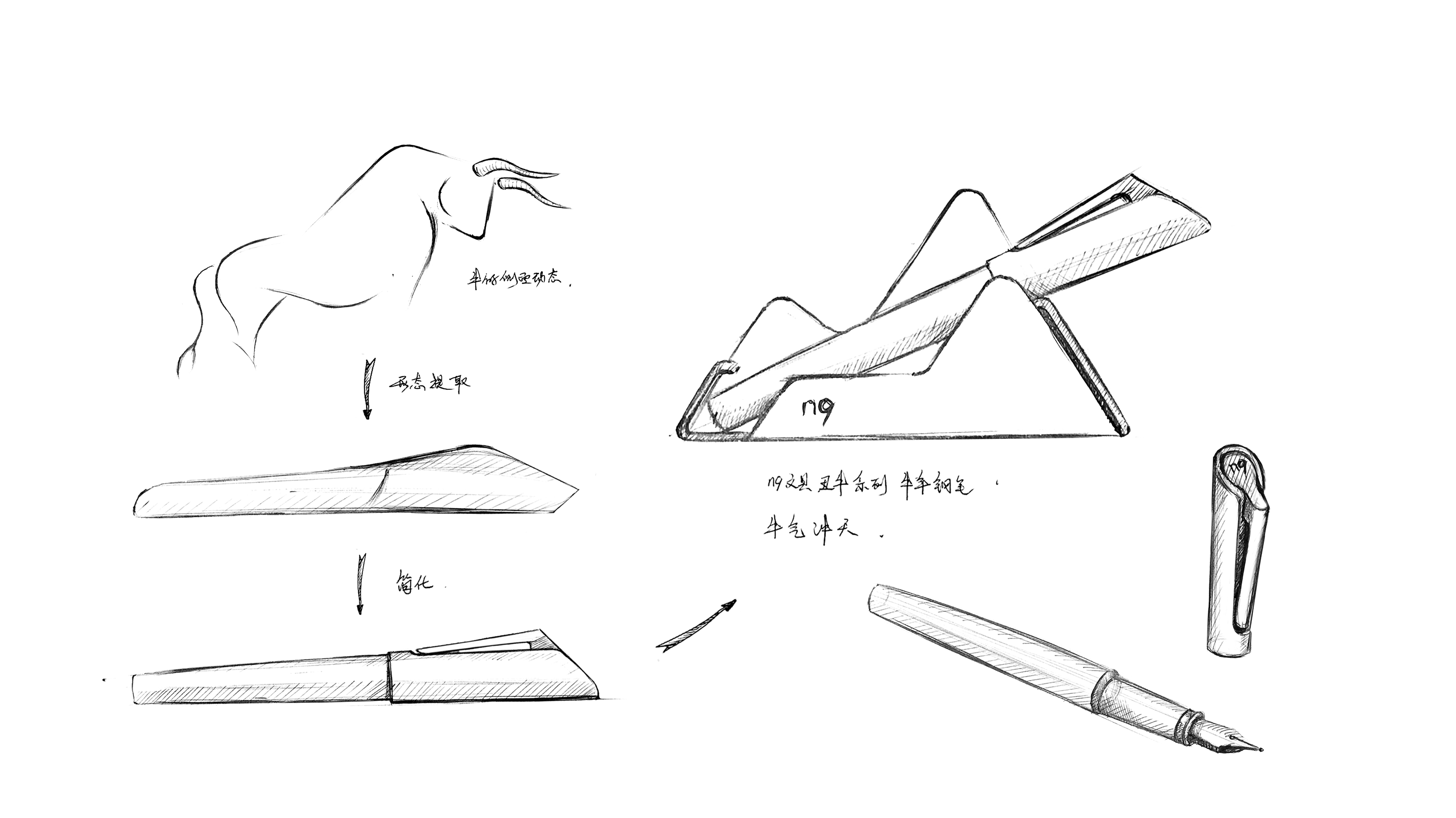 n9，Stationery，Pen，original，National style，traditional culture，the Chinese zodiac，year of the ox，