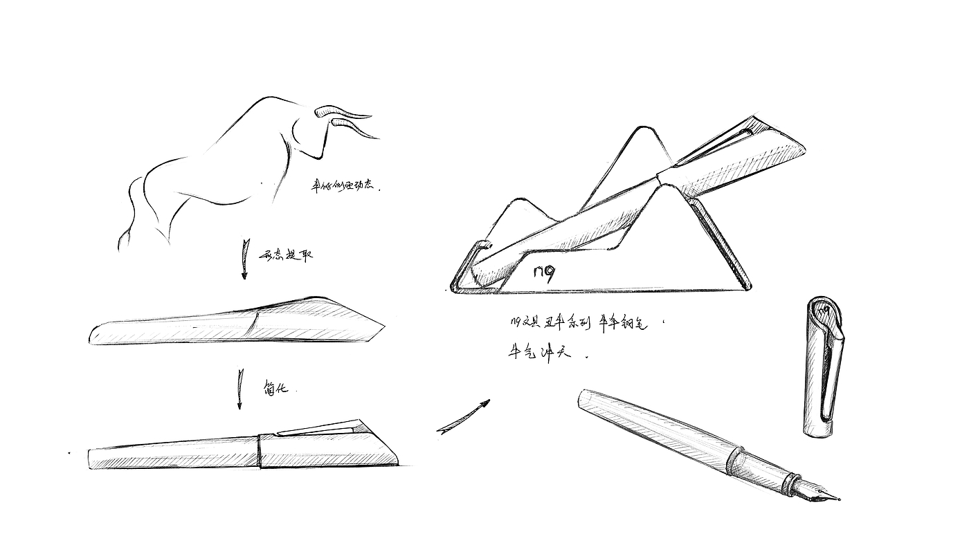 n9，Stationery，Pen，original，National style，traditional culture，the Chinese zodiac，year of the ox，