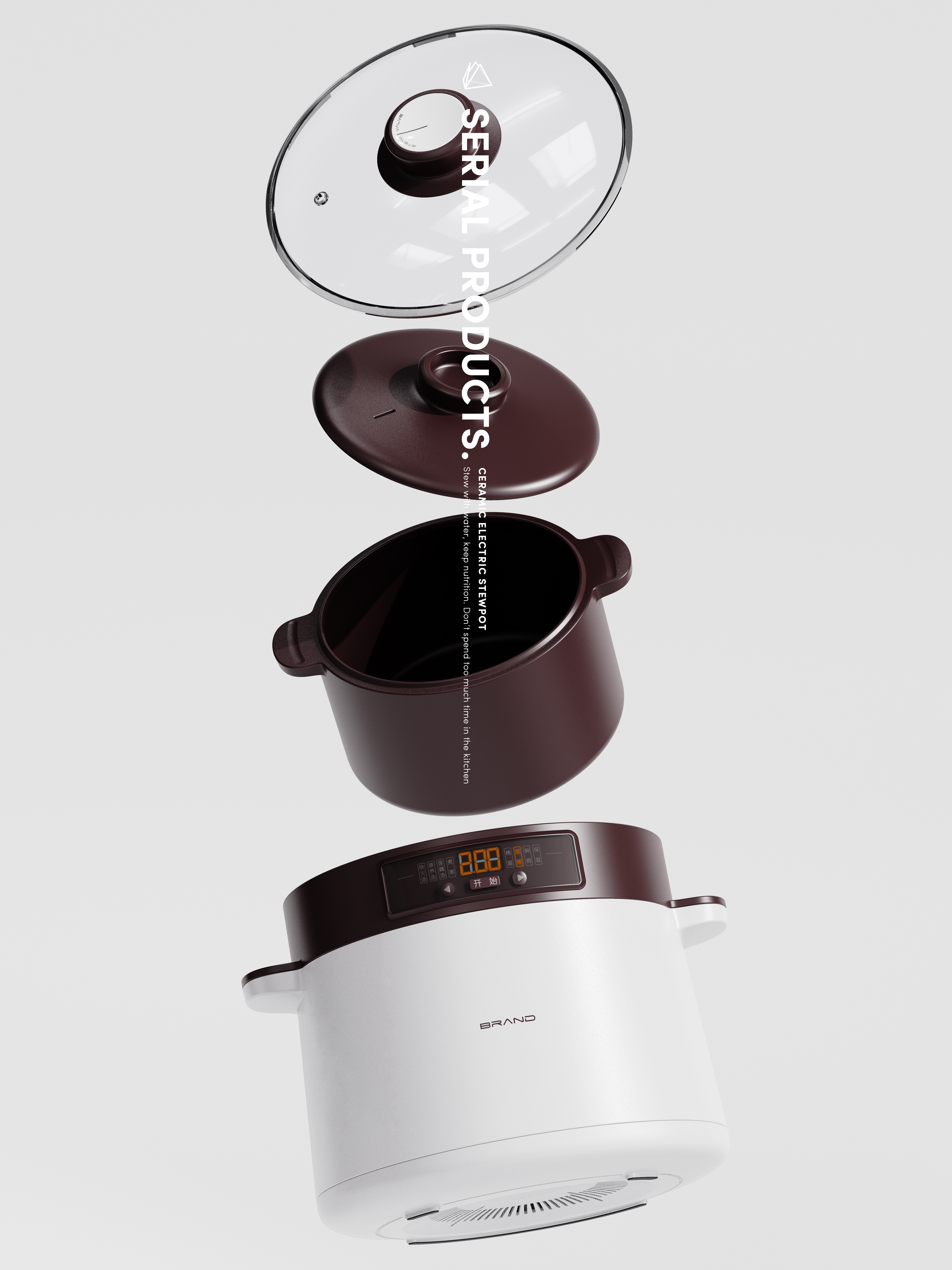 Electric cooker，industrial design，Appearance design，Serial design，IDdesign，