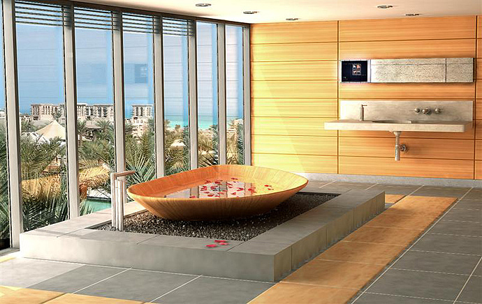 natural，wooden ，Section 15，bathtub，Shower Room，