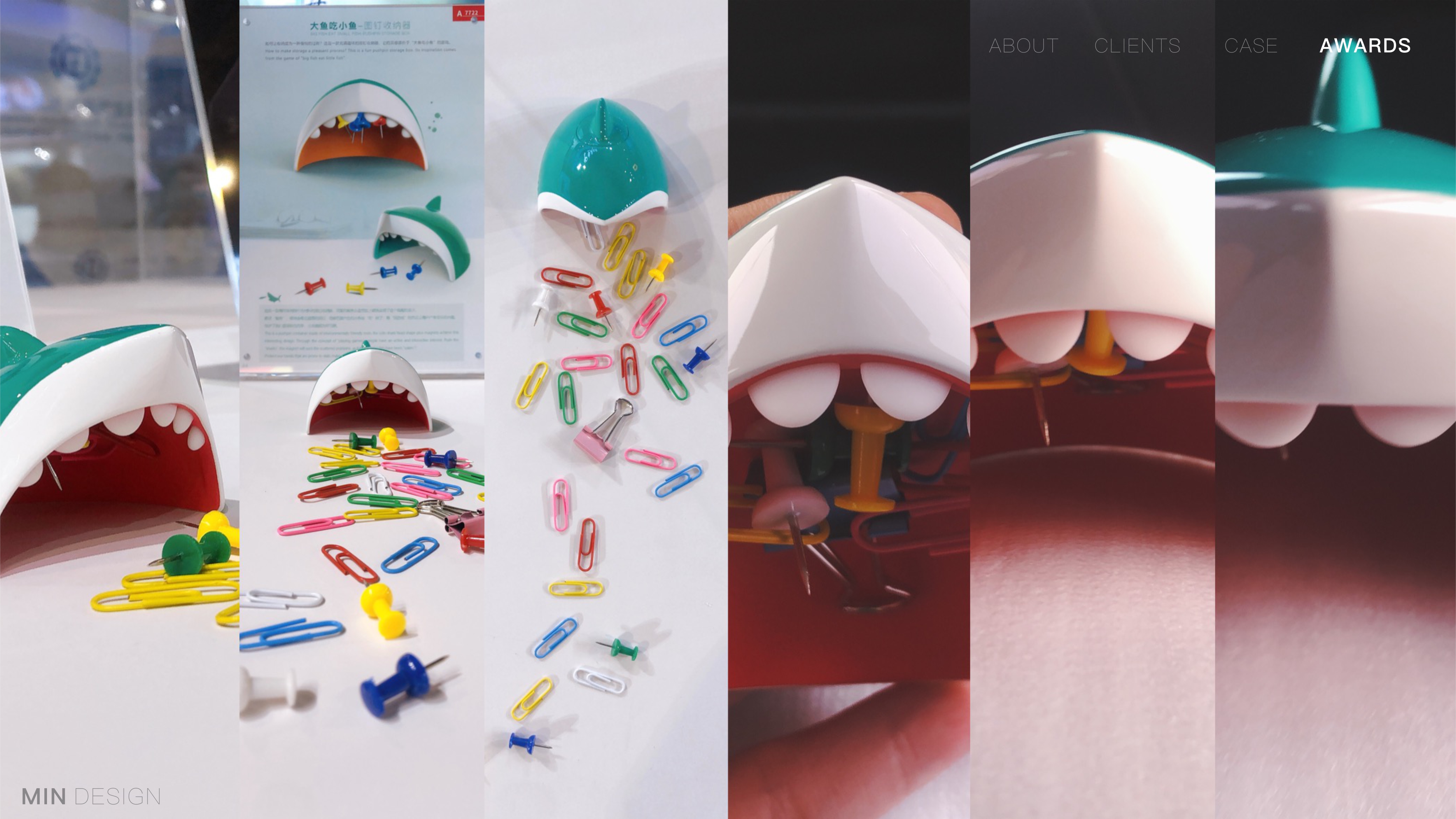 min design，China Design Red Star original award，Stationery，Toys，Tide play，Pushpin storage device，