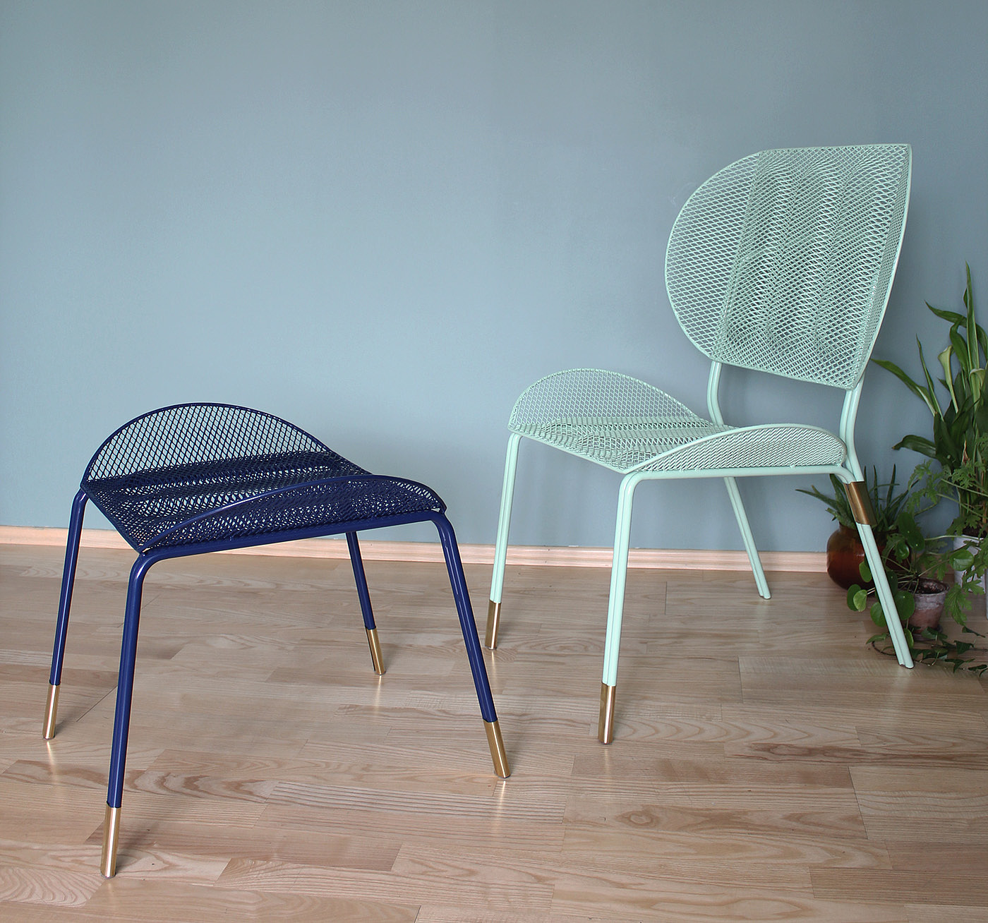 furniture design ，Outdoor tables and chairs，Modular design，Metal mesh，