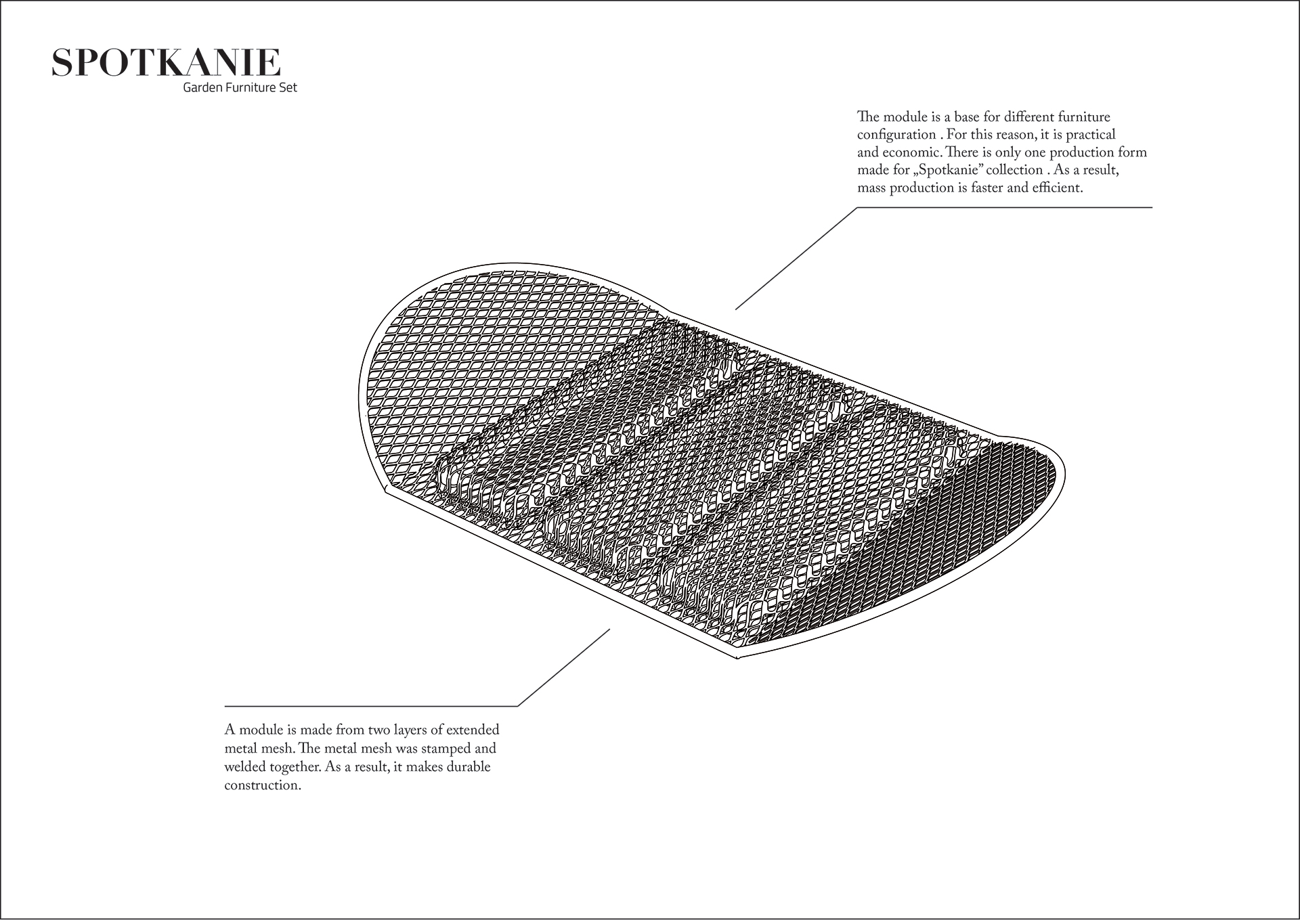 furniture design ，Outdoor tables and chairs，Modular design，Metal mesh，