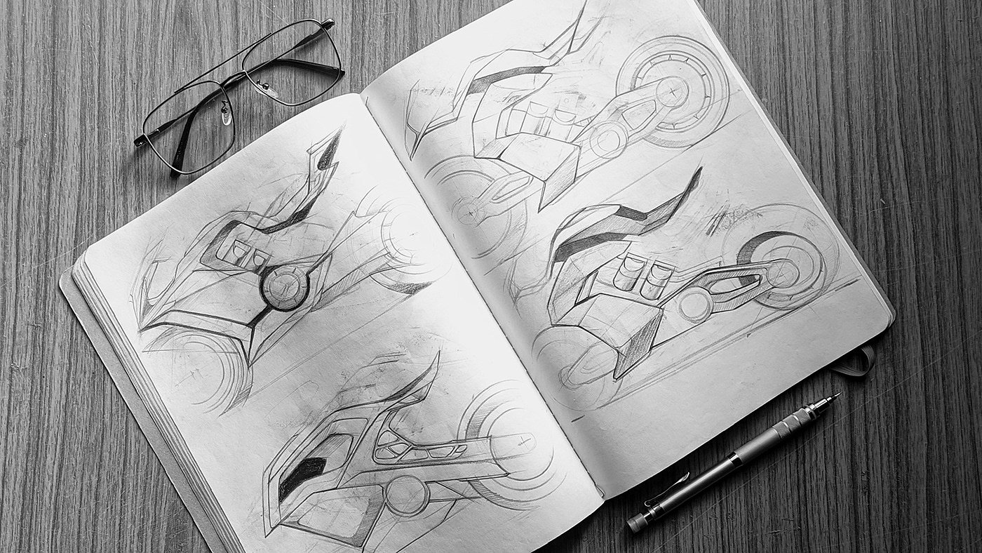 Electric vehicle，Graffiti，mobility，sketch，