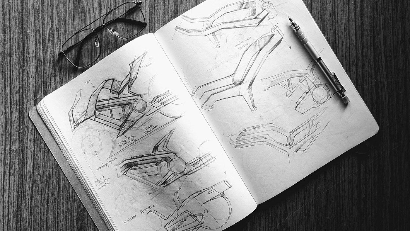 Electric vehicle，Graffiti，mobility，sketch，