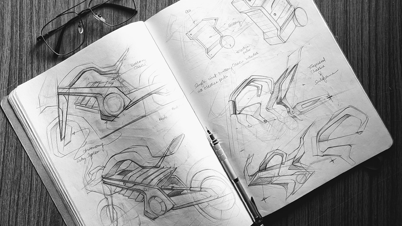 Electric vehicle，Graffiti，mobility，sketch，