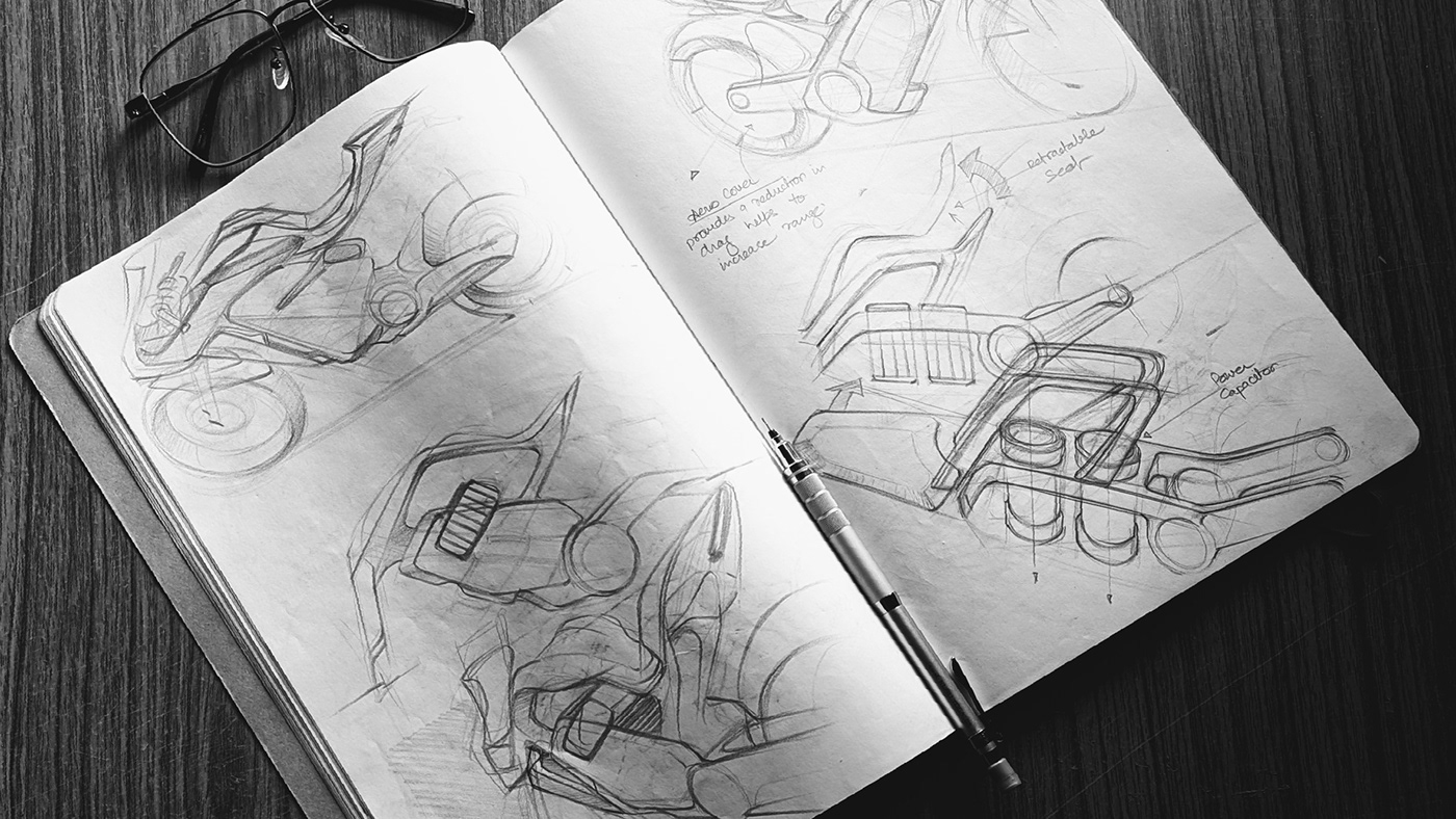 Electric vehicle，Graffiti，mobility，sketch，