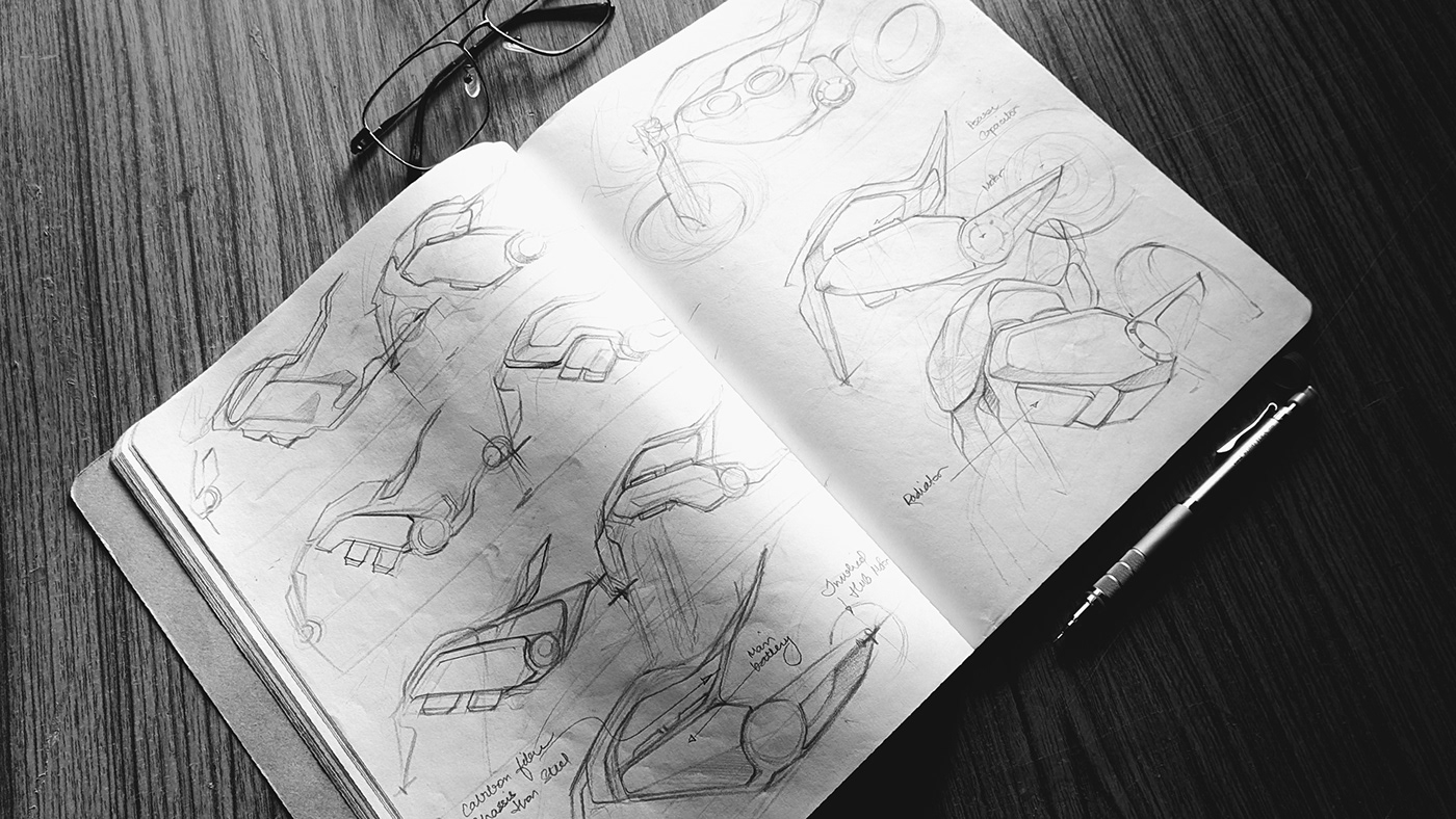 Electric vehicle，Graffiti，mobility，sketch，