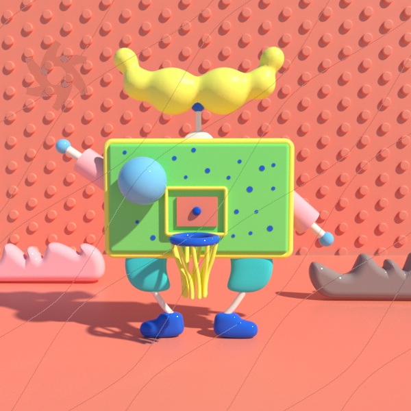c4d，Cartoon scene，rim，