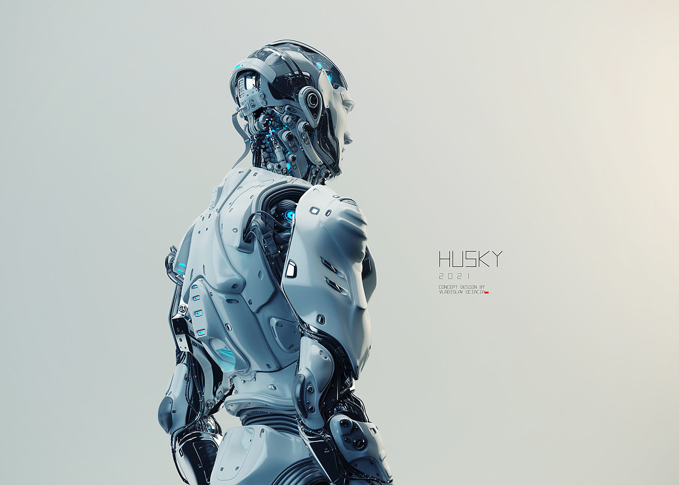 husky，robot，move，