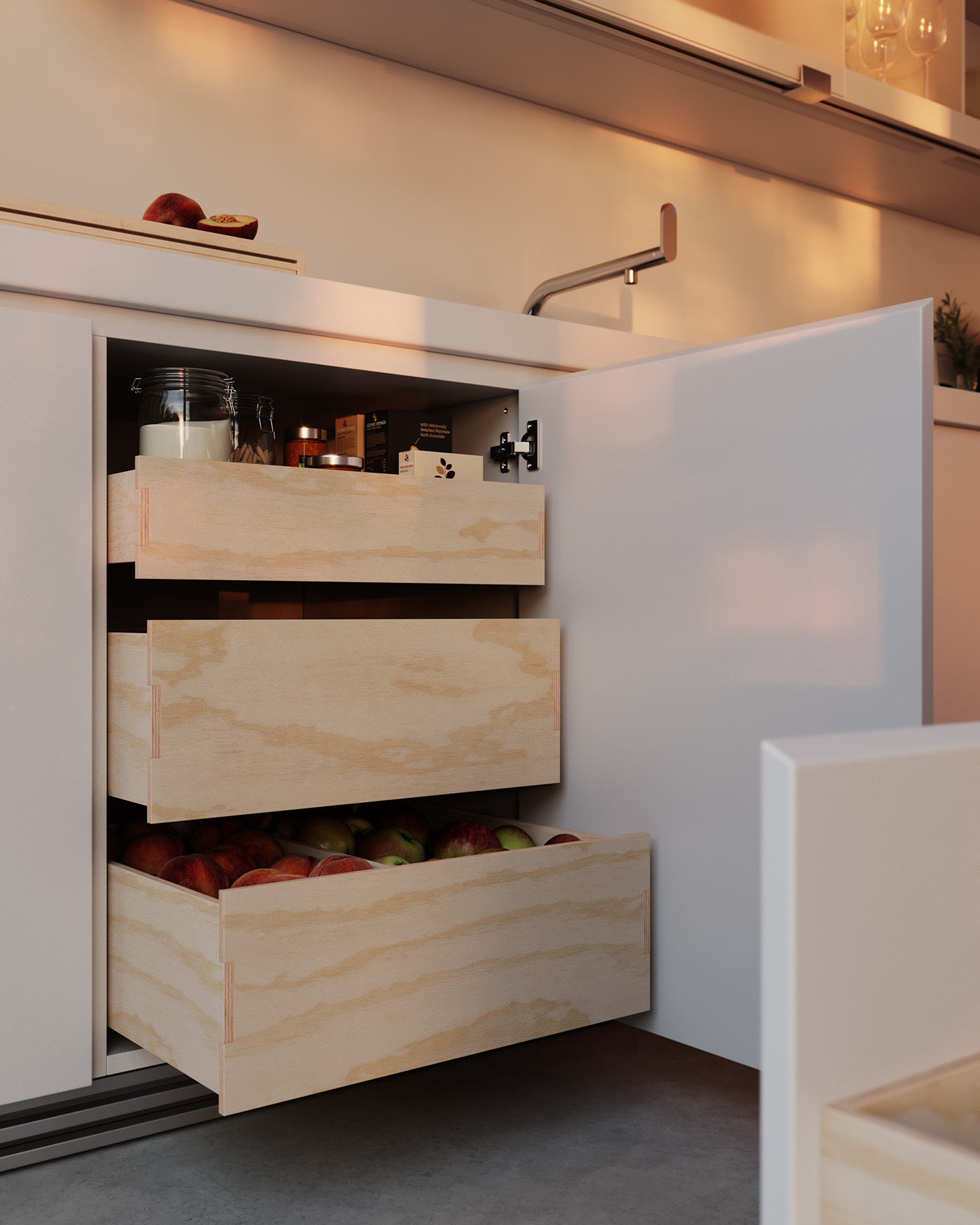 a living room，kitchen，cgi，Interior design，Render，