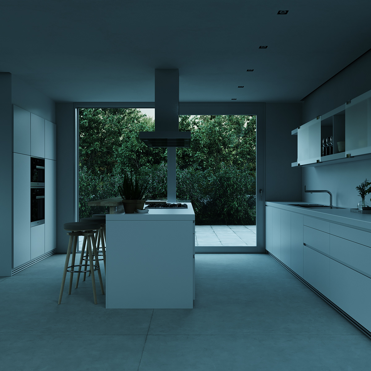 a living room，kitchen，cgi，Interior design，Render，