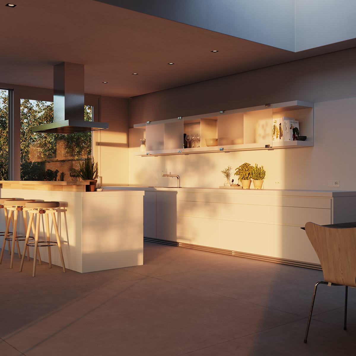 a living room，kitchen，cgi，Interior design，Render，