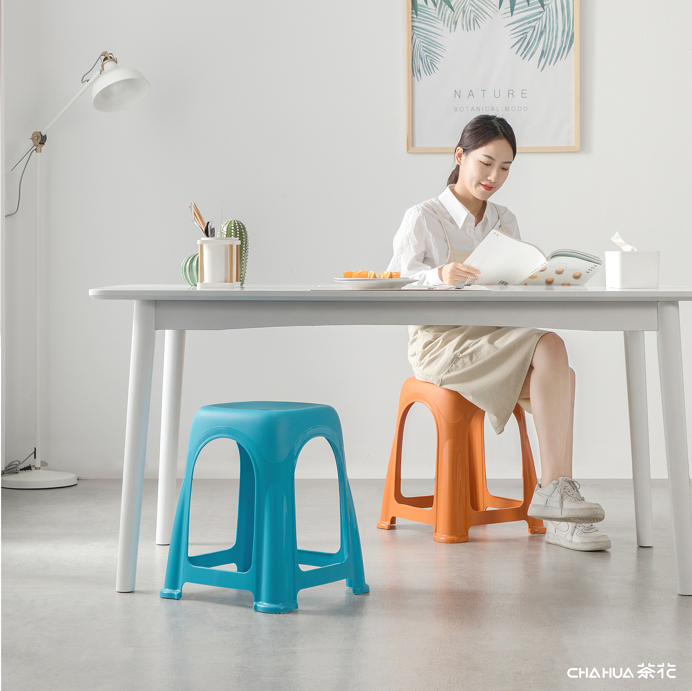 Stool ，practical，Mellow，concise，Camellia，Home Furnishing，Plastic，industrial design，