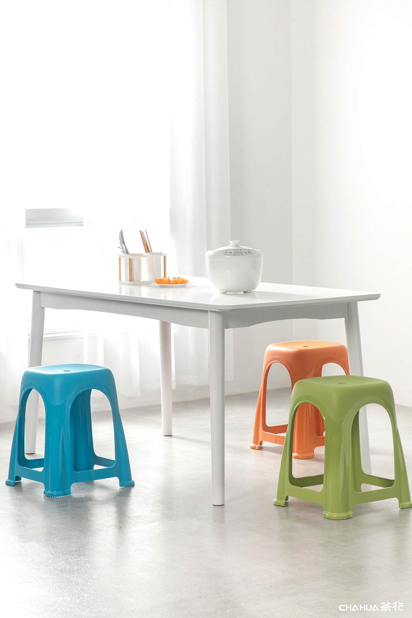 Stool ，practical，Mellow，concise，Camellia，Home Furnishing，Plastic，industrial design，