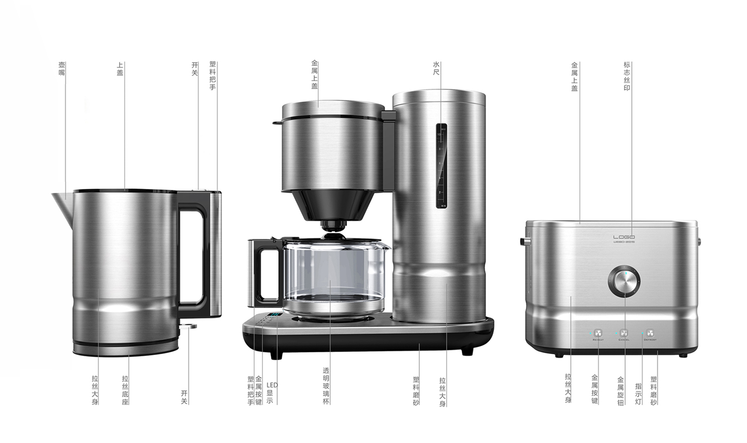 Coffee machine design，Design of small household appliances，Weibo design，Guangzhou product design company，