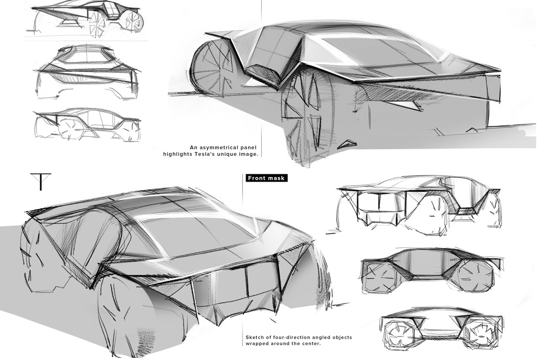 automobile，Concept Car，industrial design，Tesla，science fiction，