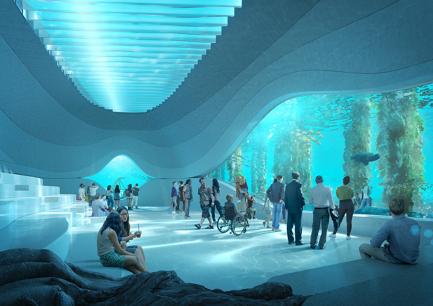 Baca Architects，Ocean Observatory，whale，Underwater，