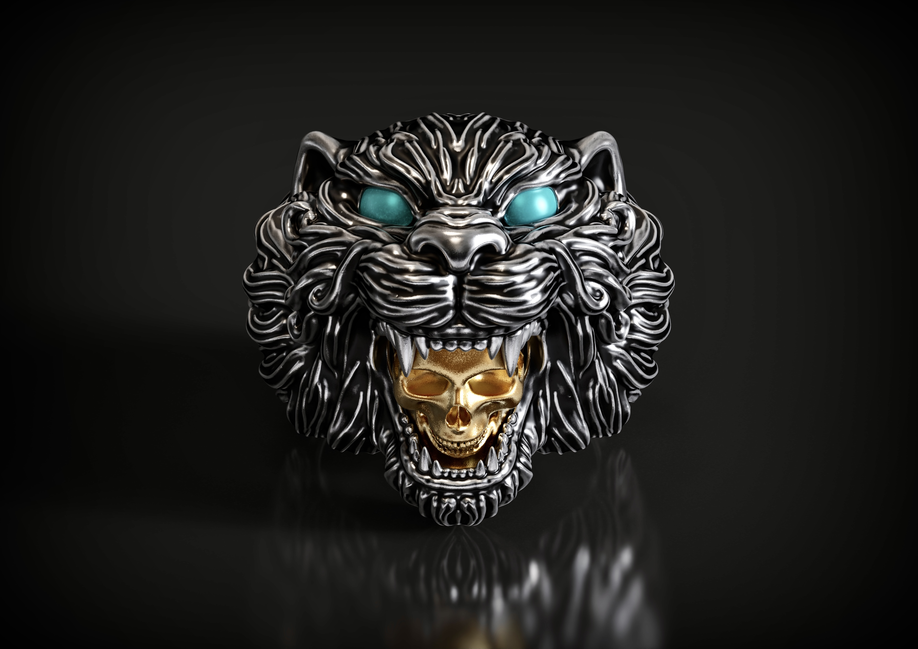 Zbrush，keyshot，modeling，Ring，tiger，