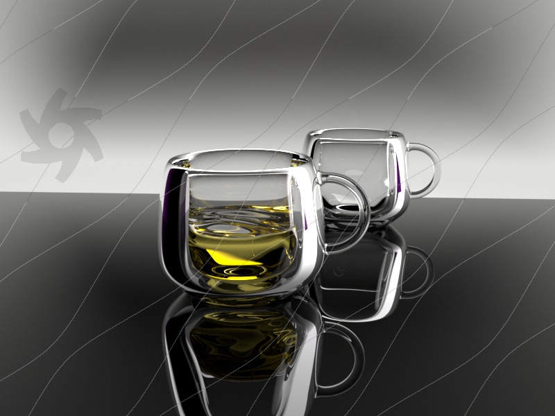 Glass，glass，teacup，c4d，