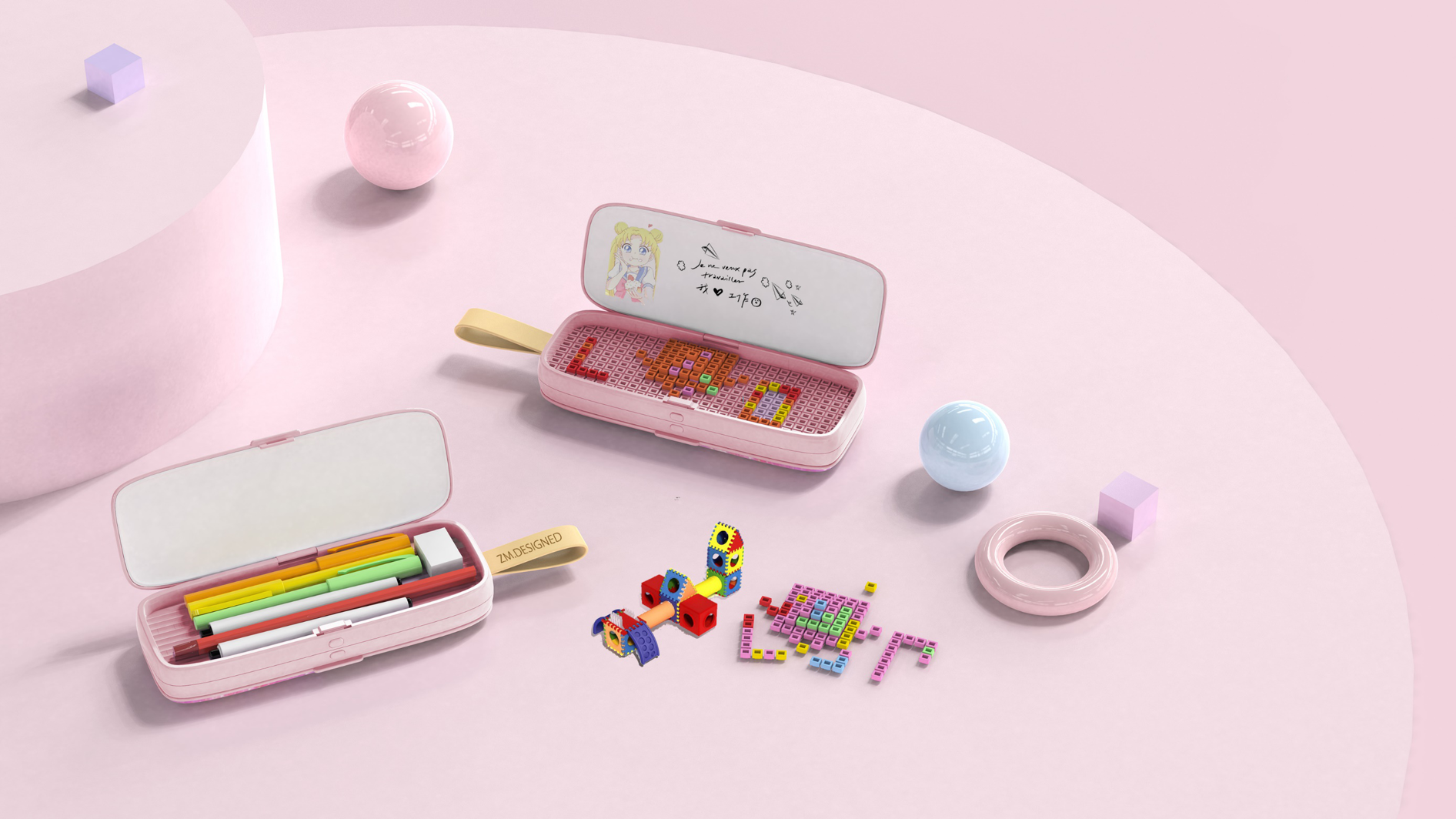 diy，Ice cream，Splicing pencil case，be easy to carry about，