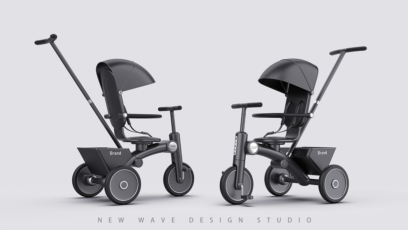 baby carriage，Mother and baby，Children's car，Tricycle，industrial design，product design，