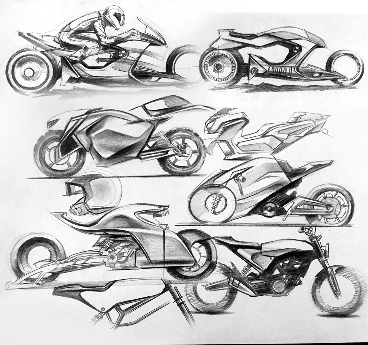 Hand drawn，motorcycle，vehicle，sketch，sketch，Hand drawing exercise，