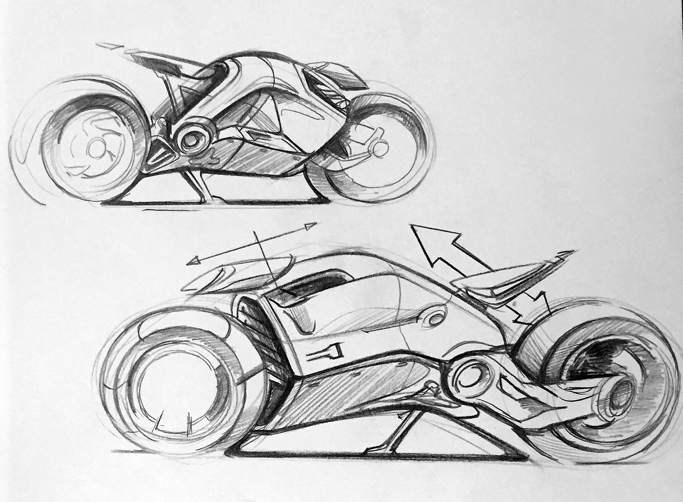 Hand drawn，motorcycle，vehicle，sketch，sketch，Hand drawing exercise，