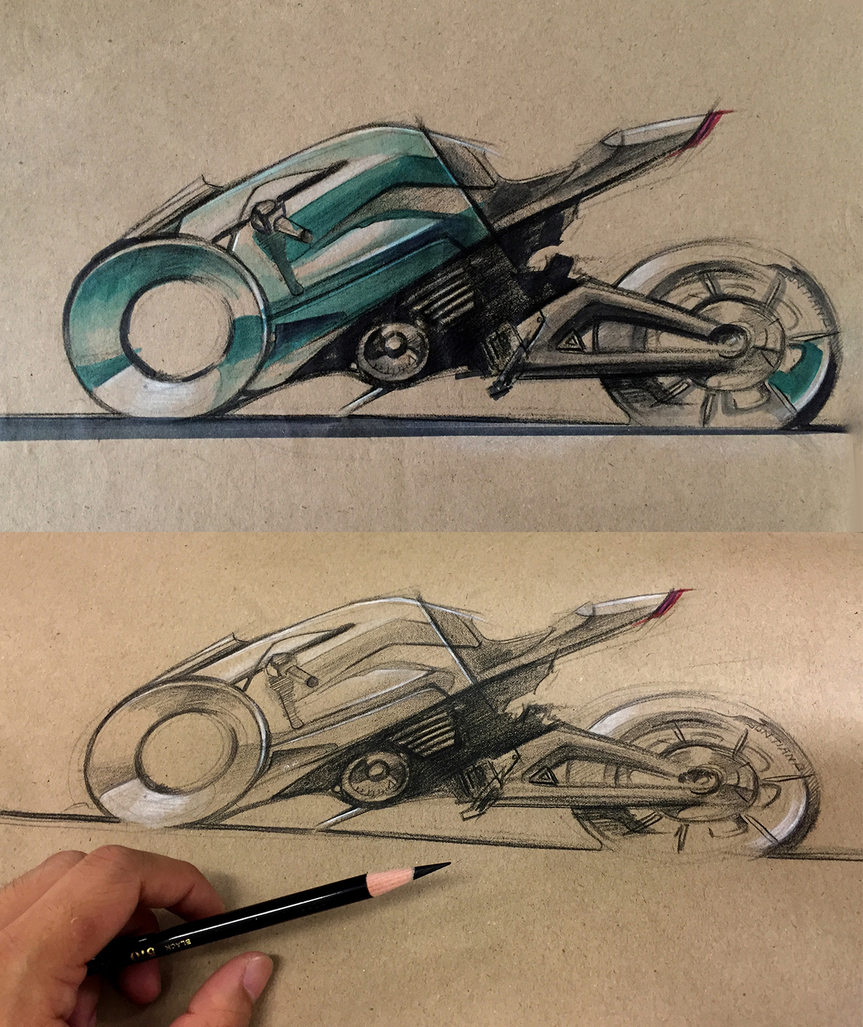 Hand drawn，motorcycle，vehicle，sketch，sketch，Hand drawing exercise，