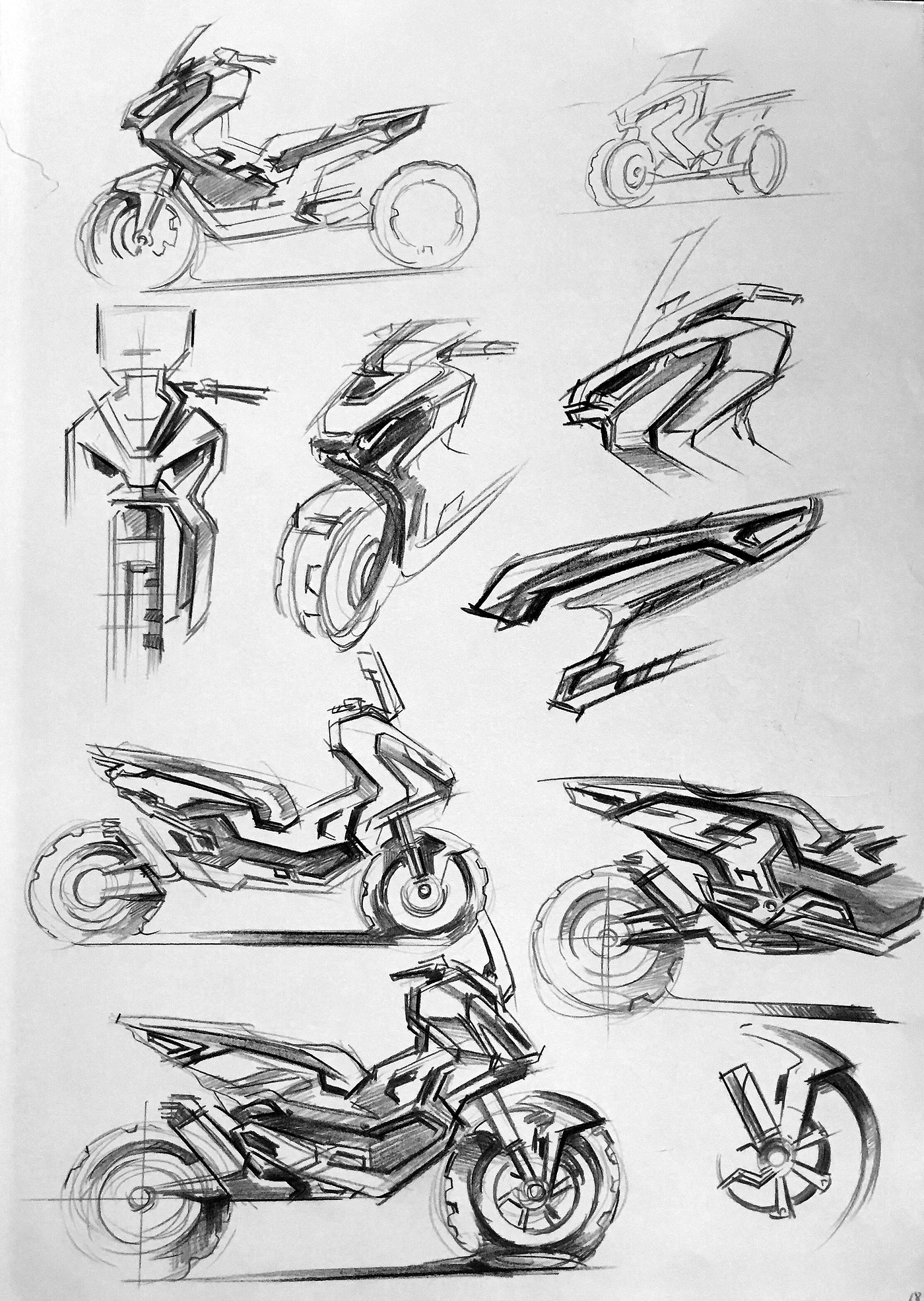 Hand drawn，motorcycle，vehicle，sketch，sketch，Hand drawing exercise，