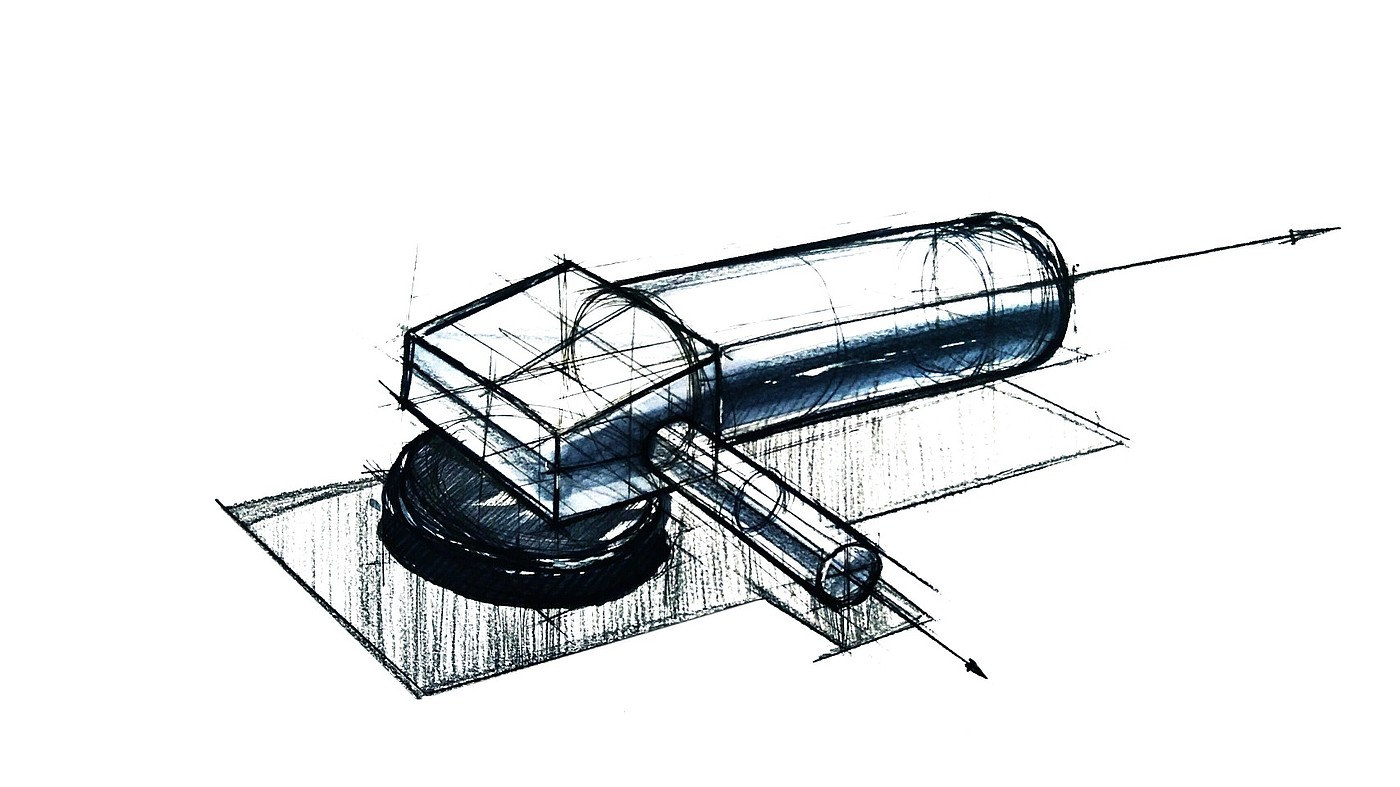 工业产品设计，手绘线稿，