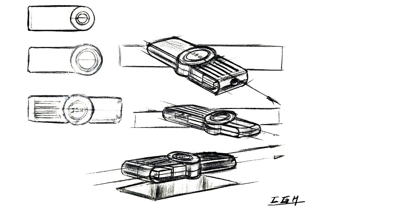 工业产品设计，手绘线稿，