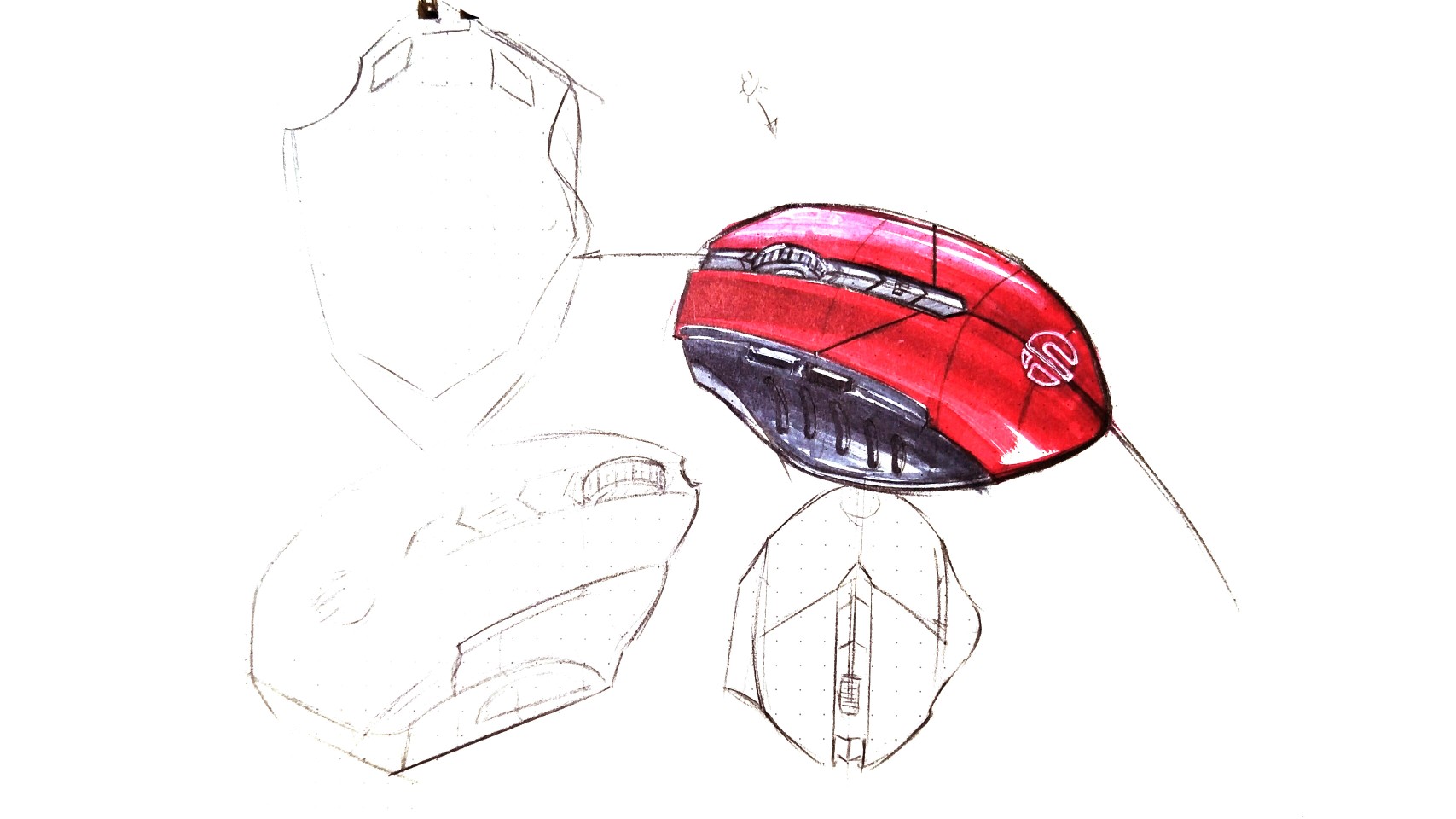 Industrial product design，Hand drawn sketch，