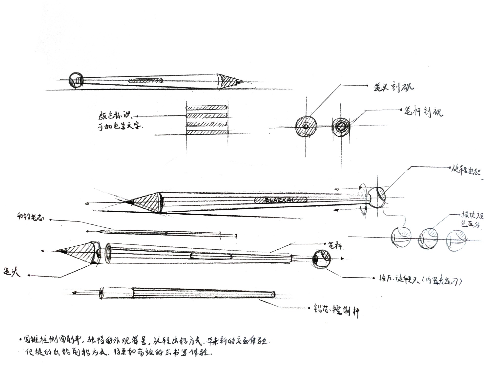 Automatic color pencil，Hand painted lead，