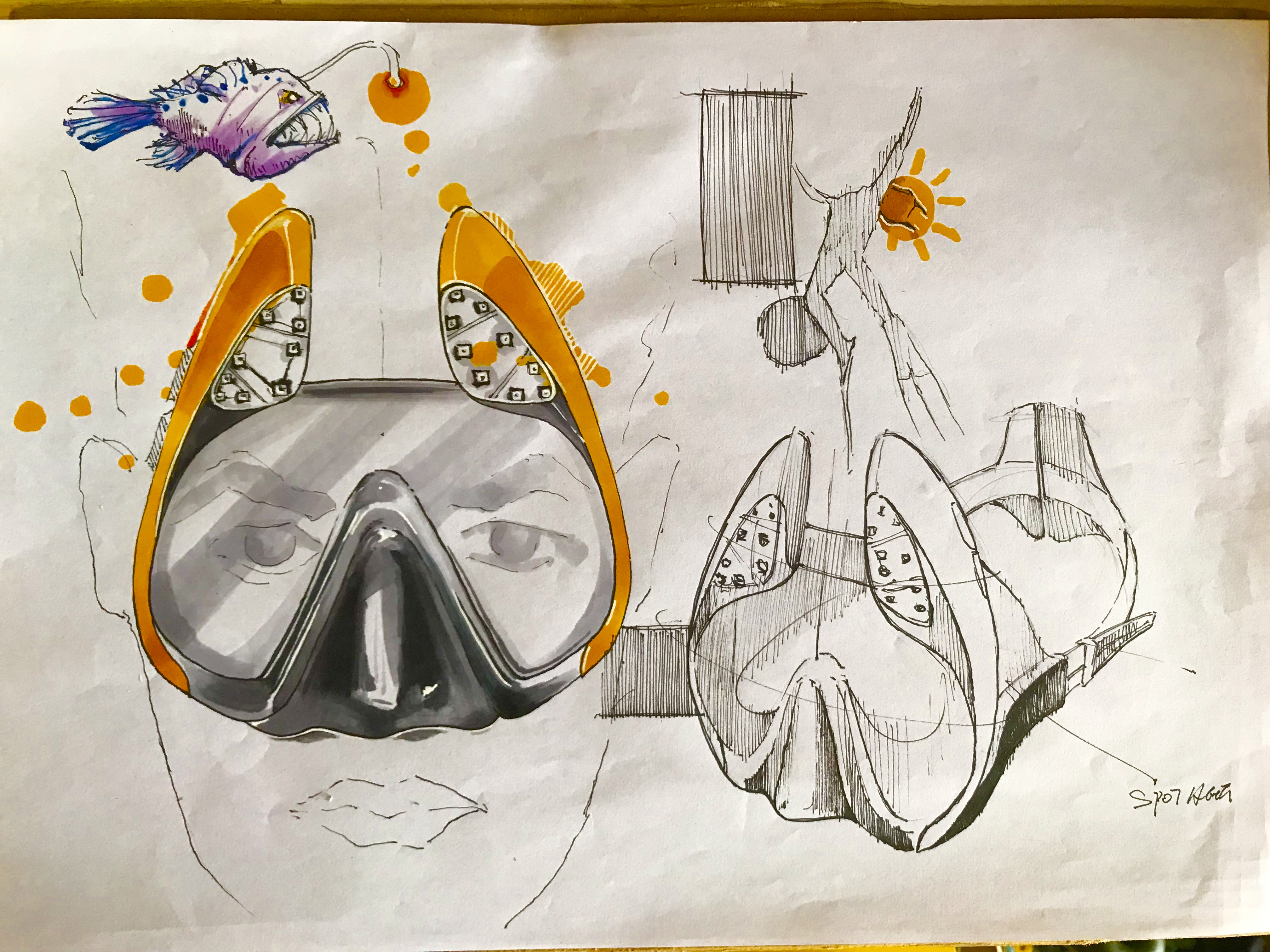 Mark pen hand drawing, PS board drawing，