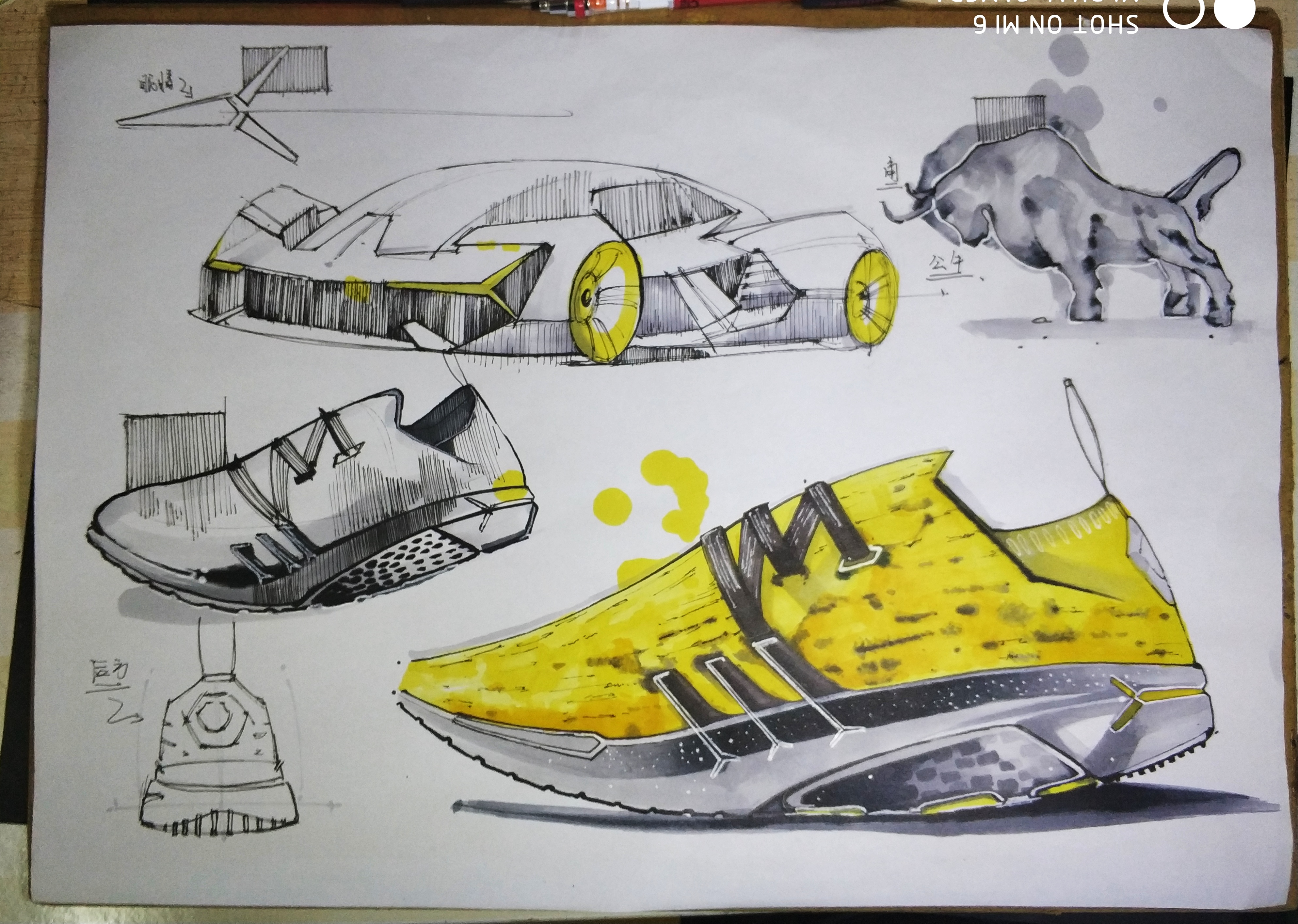 Mark pen hand drawing, PS board drawing，