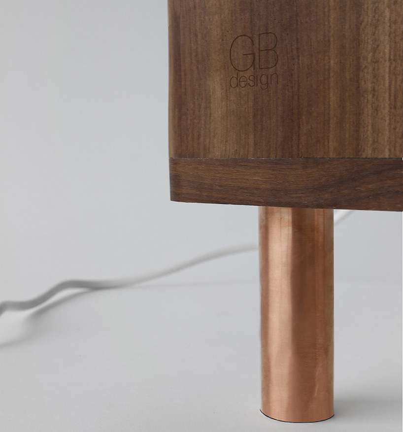 bedside cupboard，aroma，Phototherapy lamp，Wood，copper，